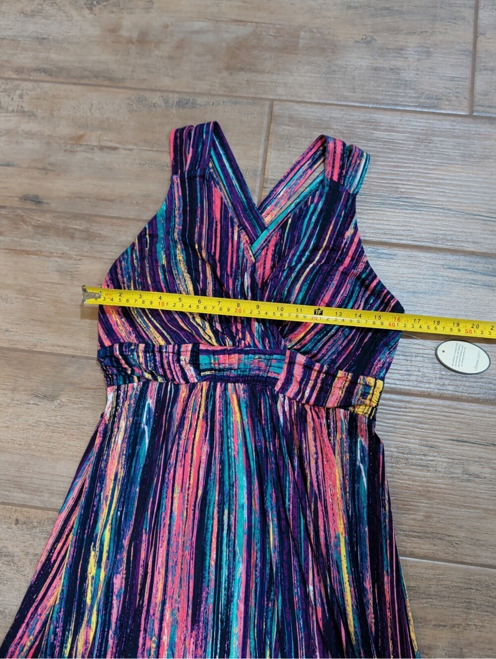 Soma Women's Empire Crossback Maxi Dress Waterfall Stripe Multi Purple Large Nwt - Picture 9 of 16